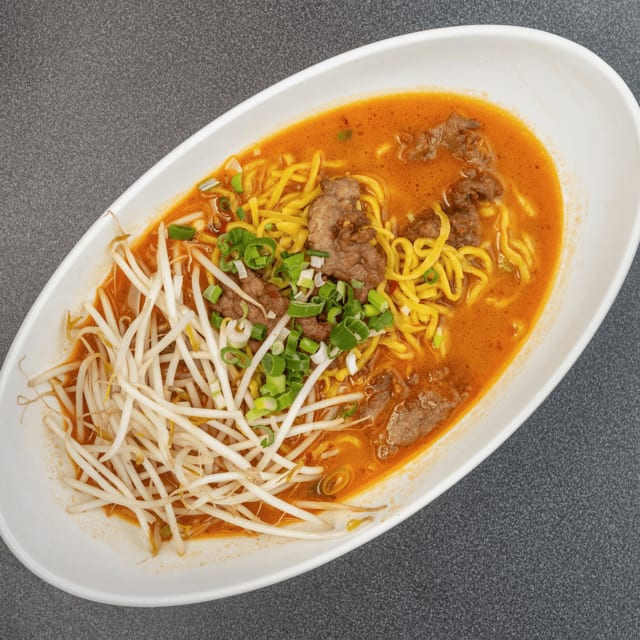 Spicy Miso Beef Ramen Soup.